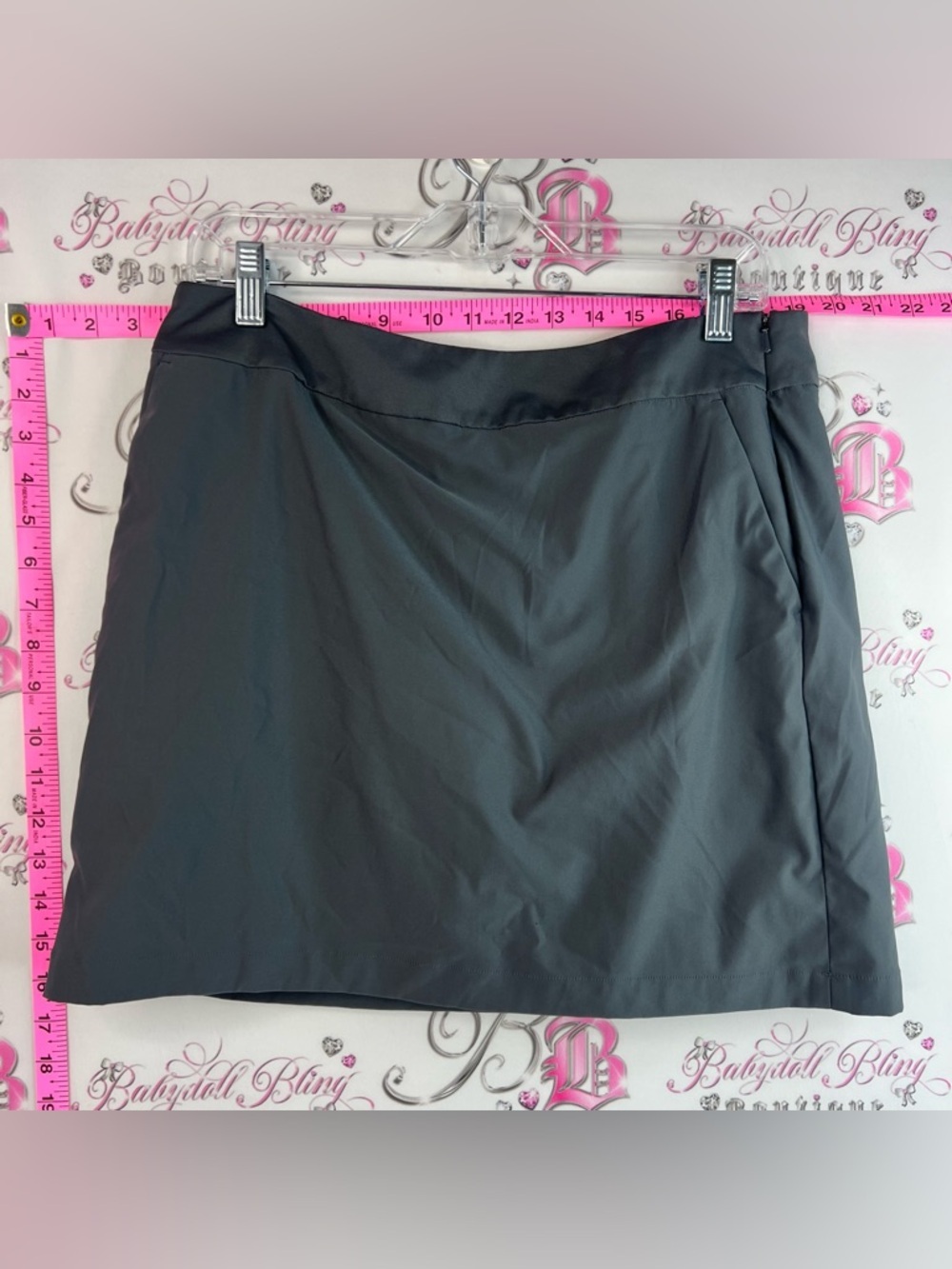 Nike golf skort skirt shorts underneath grey black Mini Skirt embroidered
